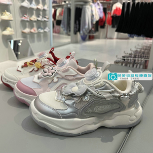 安踏儿童26新年春款女大童旋钮网面时尚潮流运动休闲鞋322618801