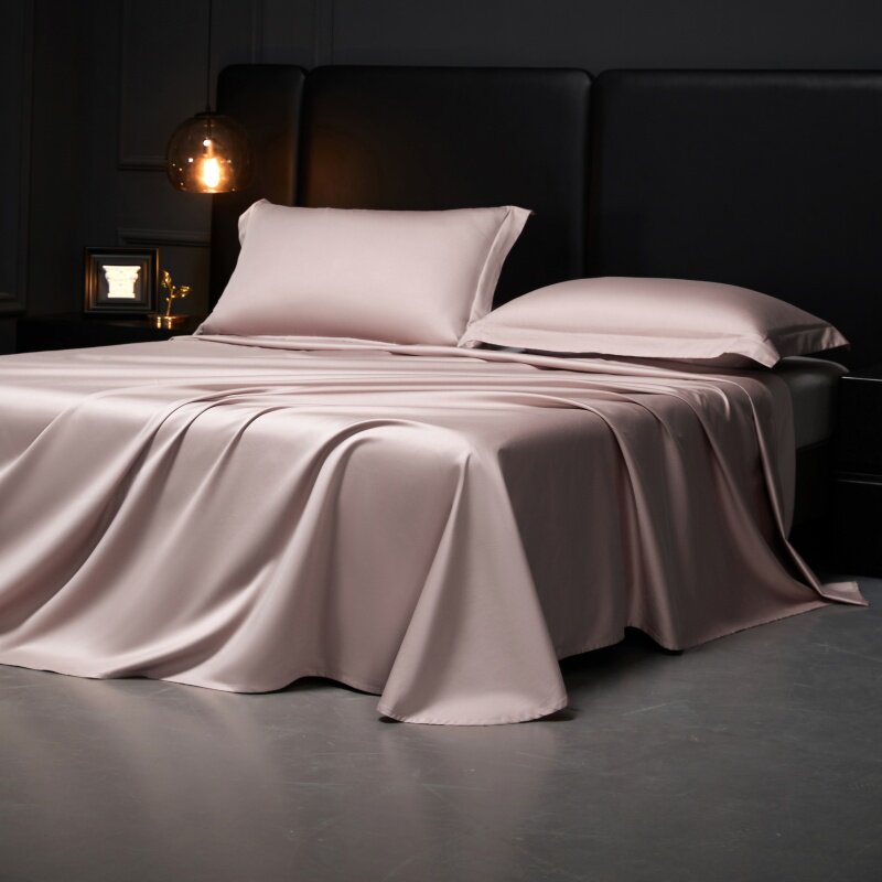 100s新疆长绒棉纯棉床单单件肉粉裸粉色全棉贡缎被单单人0.81.2米