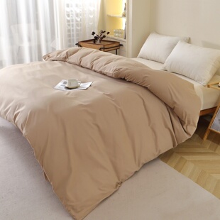 高端全棉磨毛被套单件角鹿棕浅咖啡色纯棉磨毛被罩单双人宿舍家用