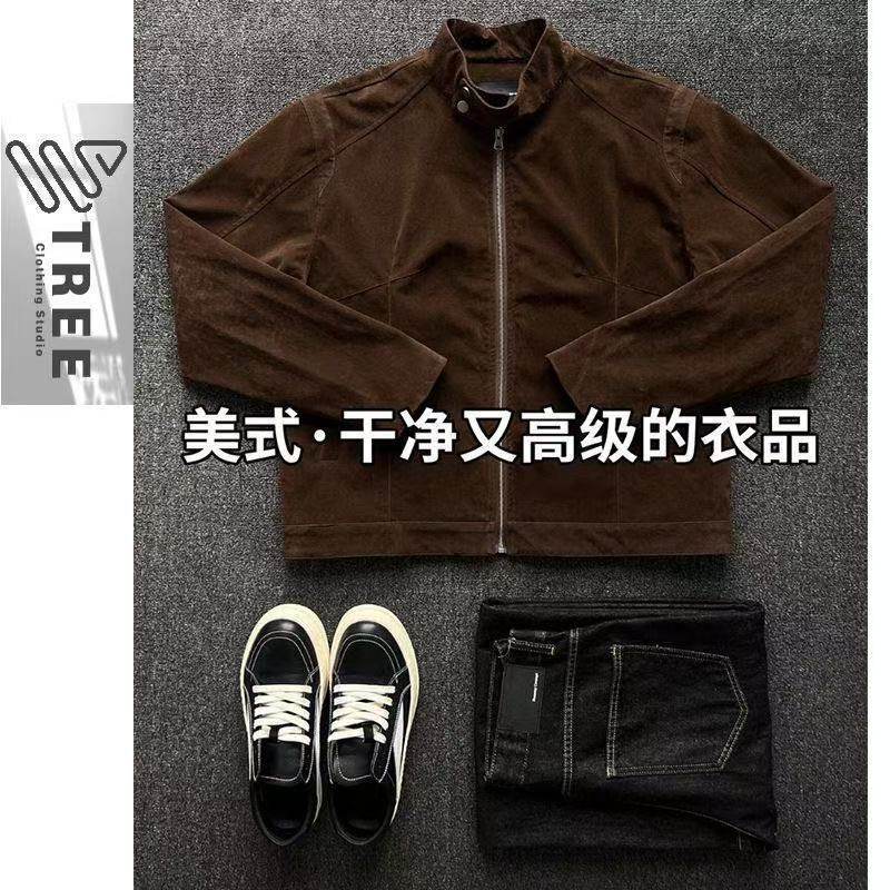 美式潮流工装夹克套装青少年百搭帅气一整套搭配牛仔裤男装两件套