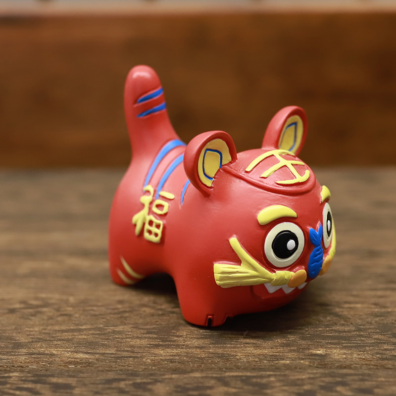 多多鱼原创布老虎糖画红色茶叶罐醒狮冰箱贴立体仿真创意装饰礼物,特色手工艺,其他特色工艺品,淘宝优惠券,粉丝福利购,淘宝优惠卷