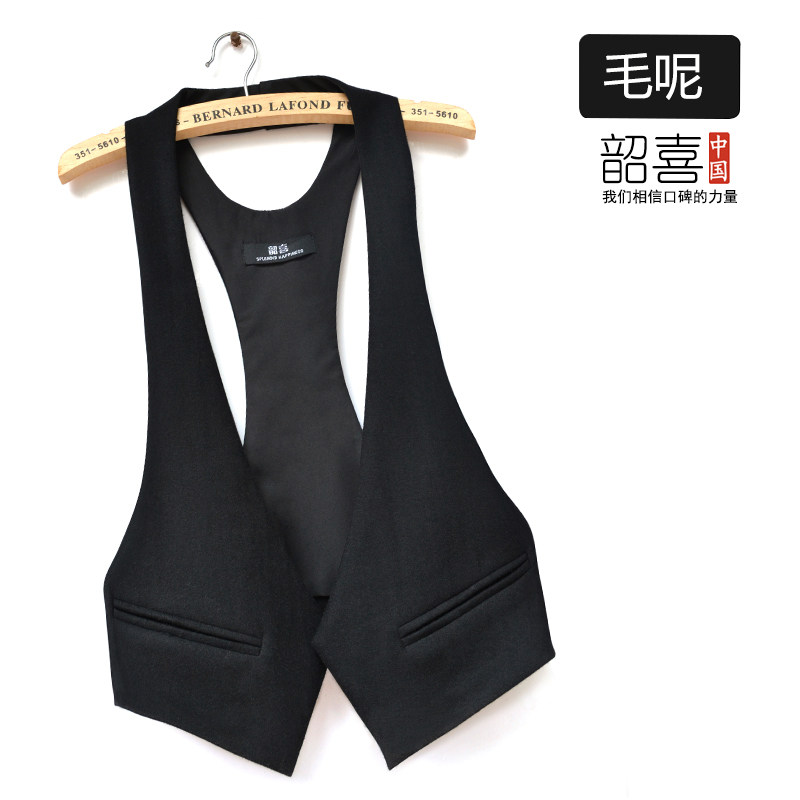 2026春秋毛呢百搭马夹女简约短款修身无袖开衫外套显瘦外搭上衣潮