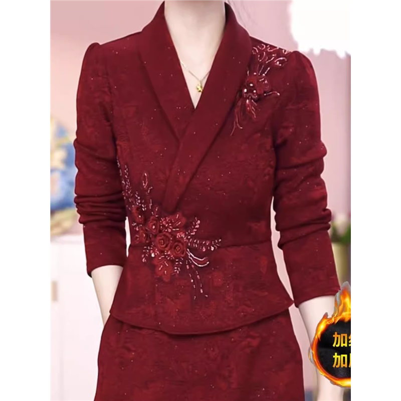 高级木雅精纺加绒厚礼服裙