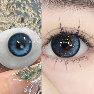 香凝蝶翅美瞳半年抛大直径亚裔混血蓝色彩色隐形眼镜正品官网店TN