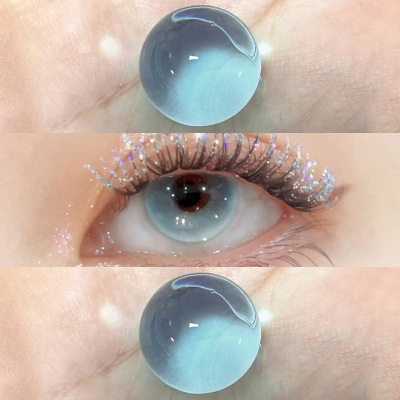 海域神女美瞳半年抛无锁边纯欲蓝色隐形近视眼镜正品官网大直径TN
