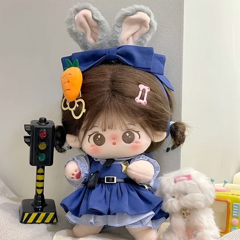 20cm棉花娃娃兔子警官套装