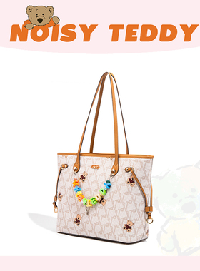 NOISY TEDDY嘻闹泰迪卡通印花托特包女大容量手提包高级感包包
