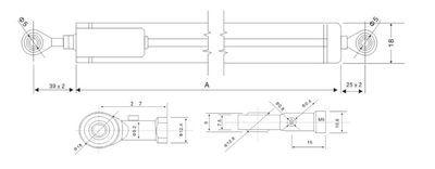 KPC KPM22-25 KDC KPM18-25mm鱼眼铰接电子尺 千斤顶预应力电阻尺