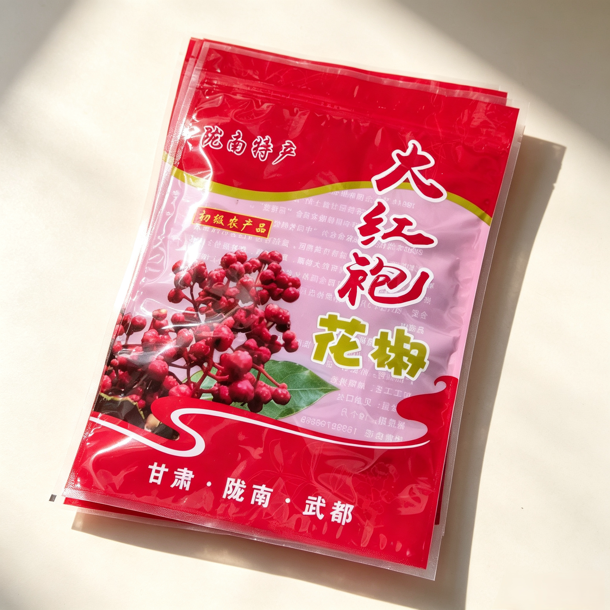 甘肃武都花椒袋子大红袍花椒包装袋陇南花椒包装袋自封袋1斤图片