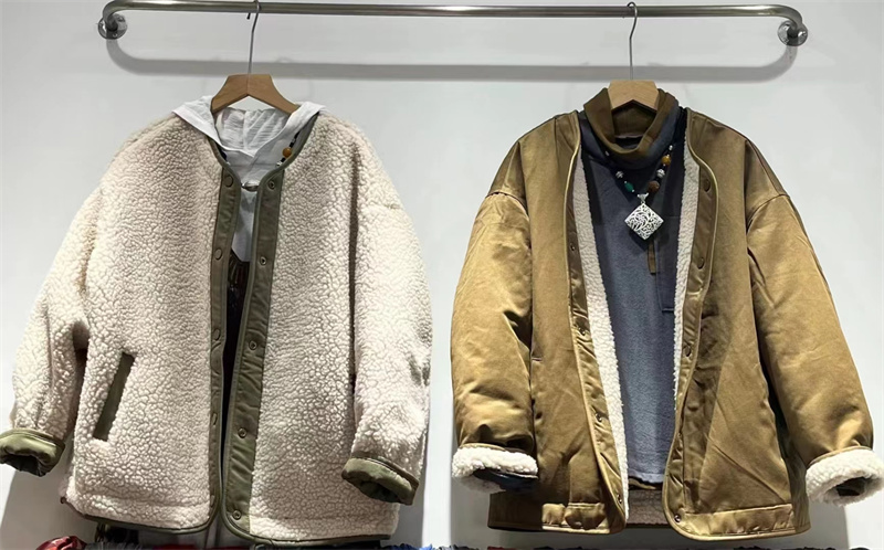 E621 冬季新款纯色两面穿棉服宽松休闲加厚外套 衣长68 胸围120