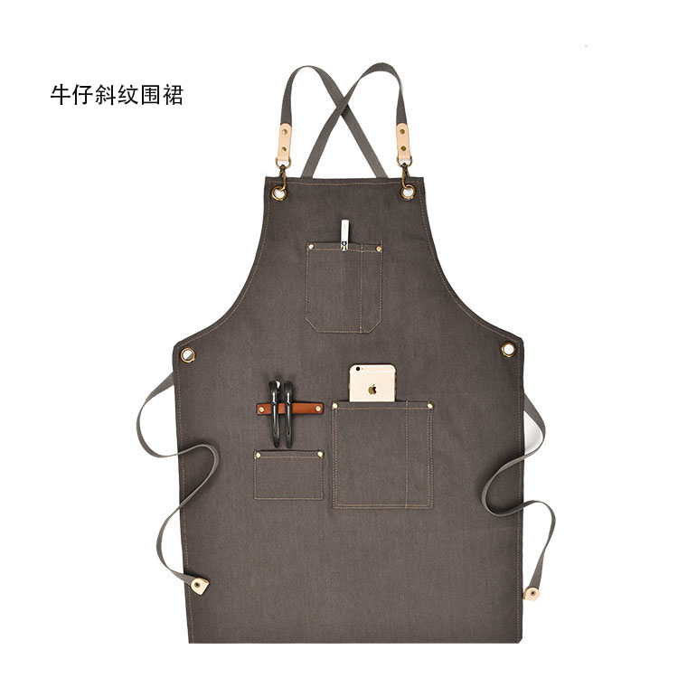 牛仔家装烹饪商业皮革颈带围裙