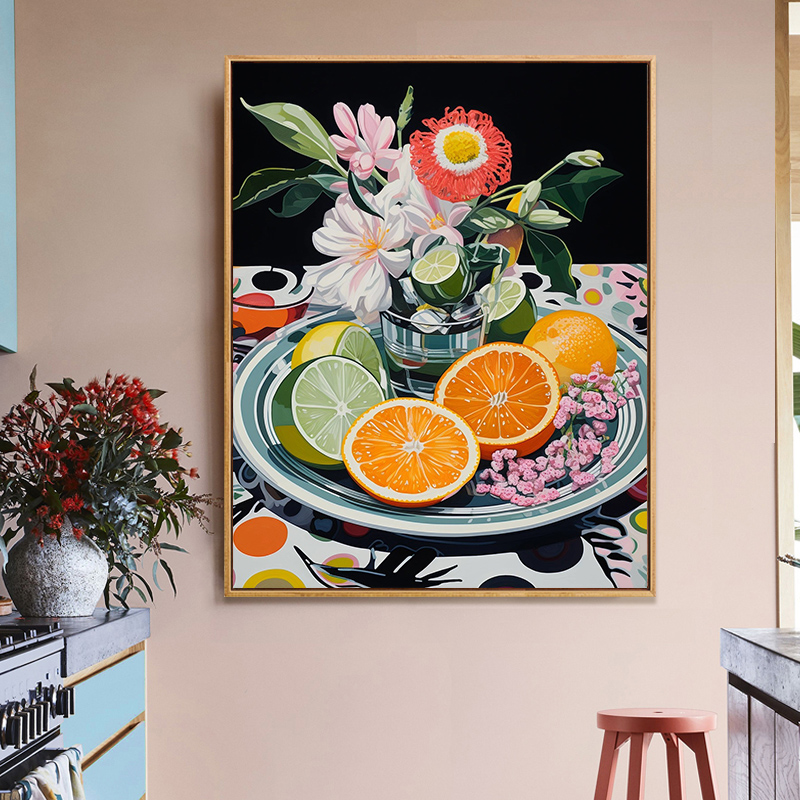 diy数字油画 丙烯手工涂色填充花卉油画填色画手绘客厅装饰油彩画图片
