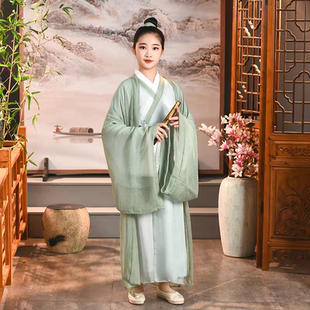 演出服 交领超仙唐装 女童汉服古风春夏红战国袍儿童古装 魏晋风广袖