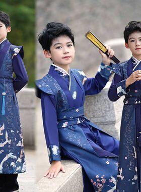男童唐装汉服春夏男孩中国风侠客女童2025新款儿童国学演出服