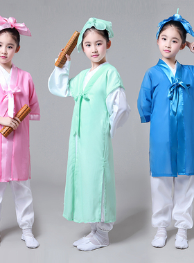 国庆十一儿童古装汉服男童女童国学幼儿园开笔礼弟子规书童演出服