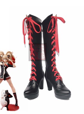 弹丸论破江之岛盾子cos鞋子英雄联盟LOL奈德丽黑色高筒靴34-48码