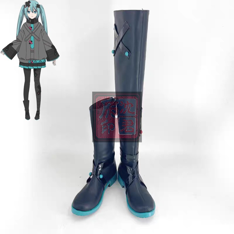 初音未来世界计划剧场版cosplay鞋子 世界计划多彩舞台cos靴定做