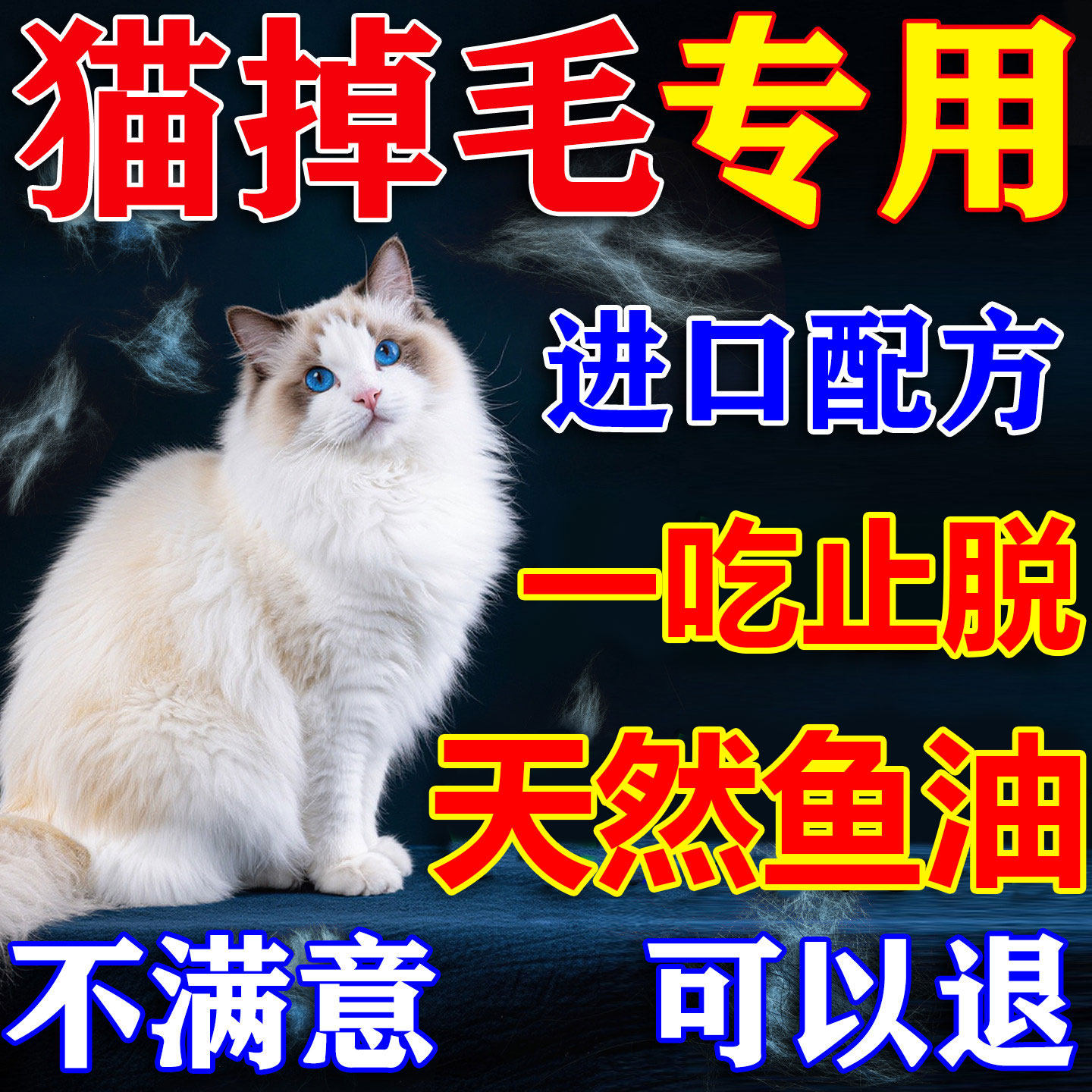 猫咪掉毛严重吃什么美毛护肤神器补充维生素卵磷脂深海高纯度鱼