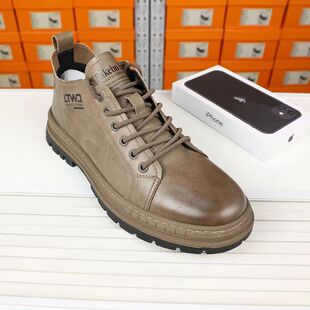 日本进口真皮马丁靴男士英伦工装春季休闲板鞋男中邦短靴子纯牛皮