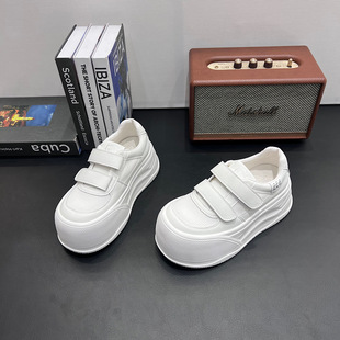 韩版厚底魔术贴单网小白鞋女2026夏款增高休闲板鞋轻便透气运动鞋