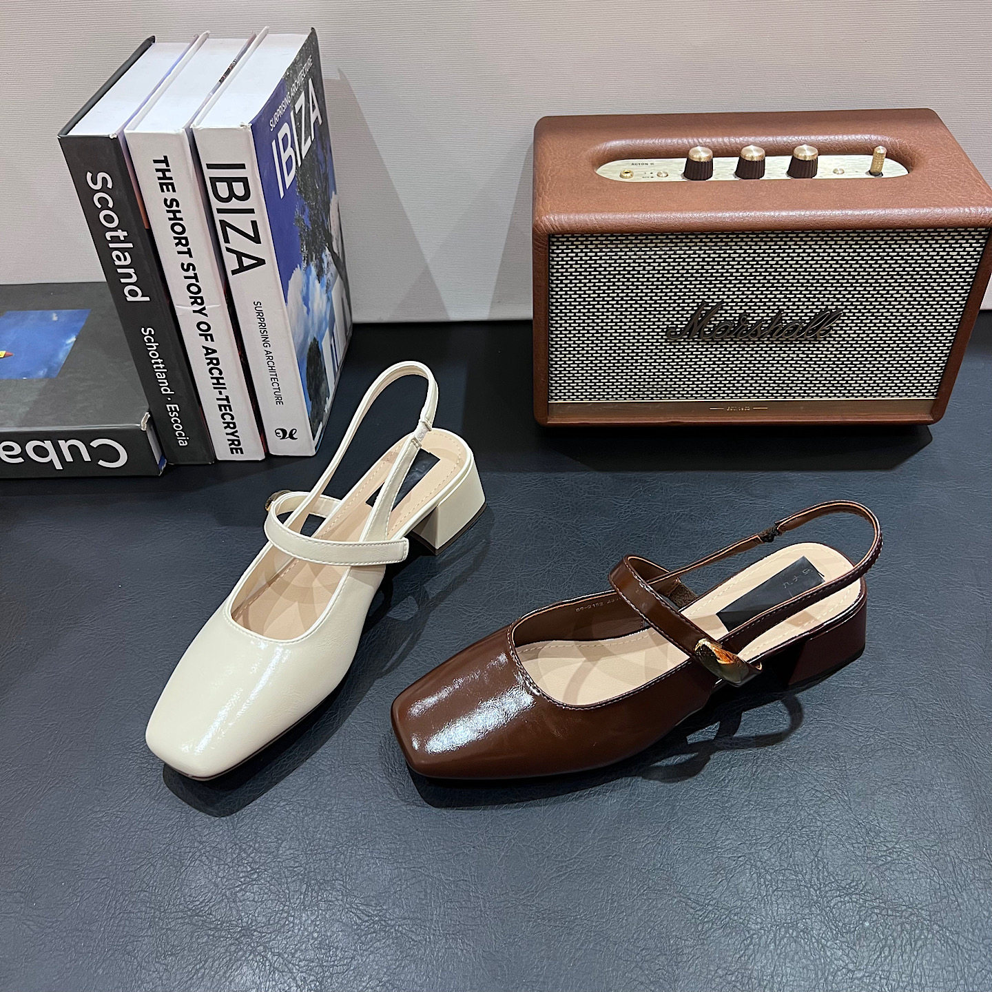 2026年新款春夏后空高跟女鞋时尚气质方头浅口单鞋女低跟粗跟鞋子