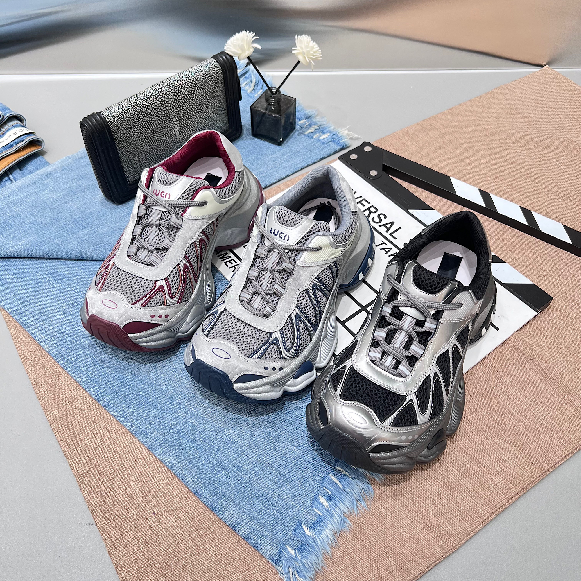 欧货2025秋季新款网面透气拼色女百搭轻便软底舒适运动休闲板鞋潮