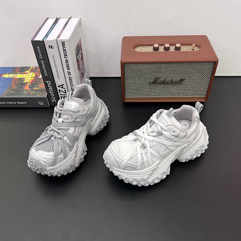 欧洲站夏季厚底老爹鞋女2026新款网面透气百搭绑带运动休闲鞋潮鞋