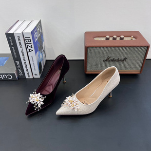 法式优雅细跟婚鞋气质通勤高跟鞋女2026春款宴会礼服伴娘鞋女鞋子
