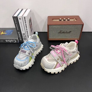 超火小蛮腰阿甘鞋 欧洲站厚底单网老爹鞋 女鞋 2026夏款 女轻便运动鞋