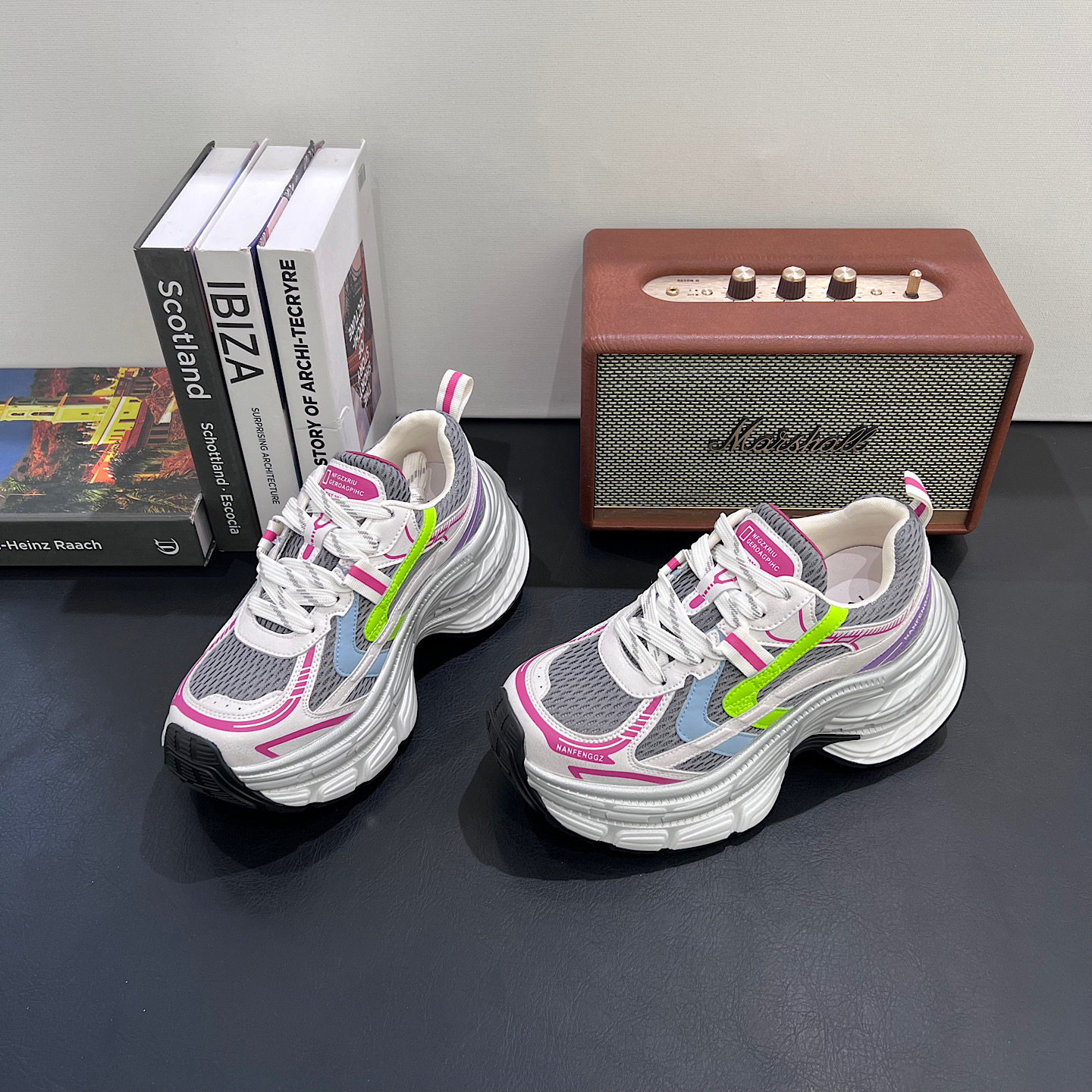 欧洲站厚底老爹鞋女2026春夏休闲鞋网面透气小个子软底增高鞋潮鞋