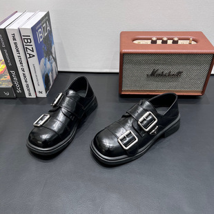 复古英伦风小皮鞋女2026春季新款百搭厚底增高乐福鞋一脚蹬单鞋潮