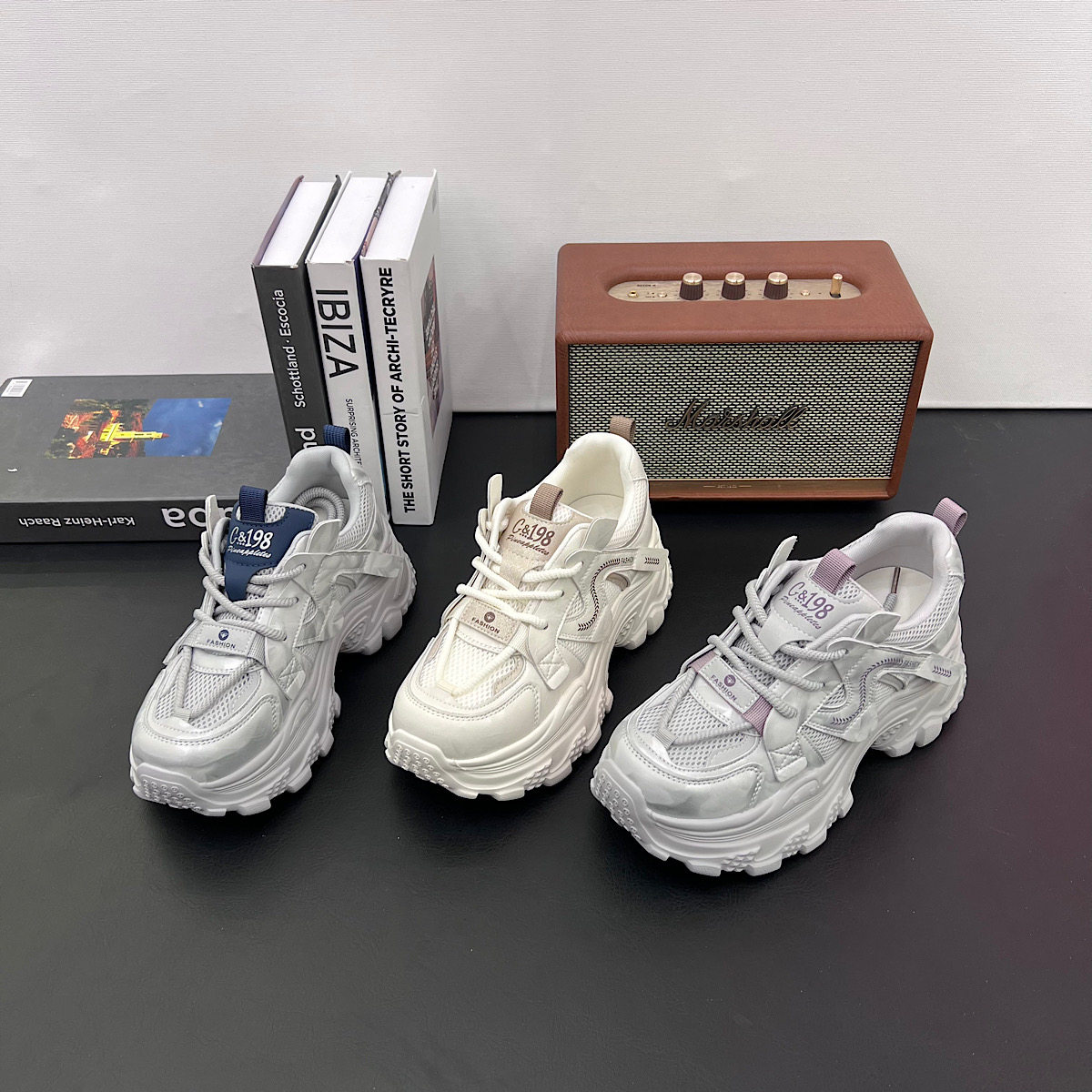 欧货超火厚底老爹鞋女2026新款春夏季增高运动休闲鞋网面透气女鞋