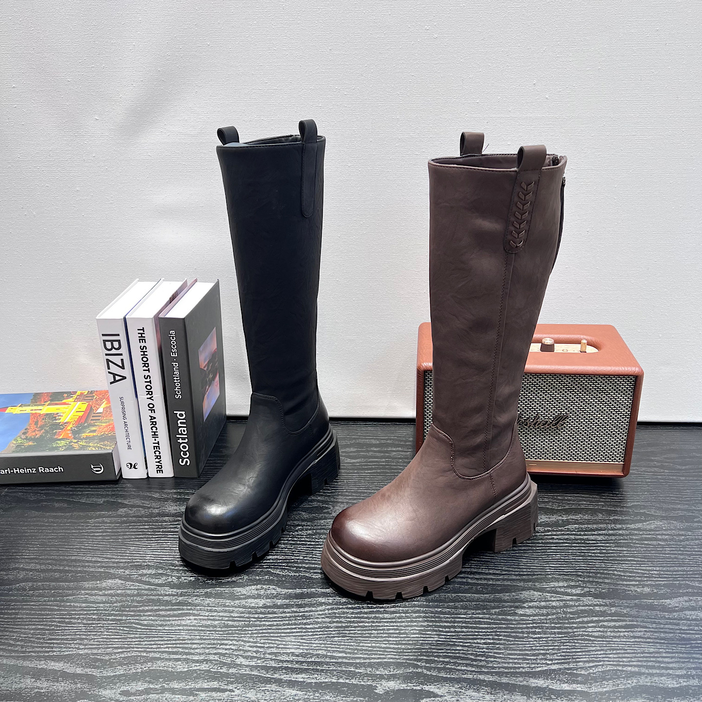 网红爆款长筒靴女秋冬季2025新款加绒厚底增高不过膝高筒长靴女靴