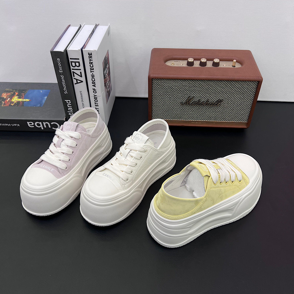 欧货超火厚底增高小白鞋女2026春夏新款大头面包鞋百搭休闲板鞋潮