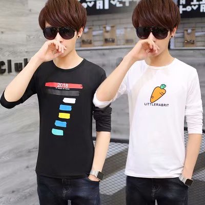 2018秋季新款男士长袖t恤 学生韩版秋衣服男装青少年潮流体恤上衣|msdalam kategori Pakaian Lelaki, baju-T - dari Buy2taobao.com untuk memberikan perkhidmatan ejen Taobao profesional membeli