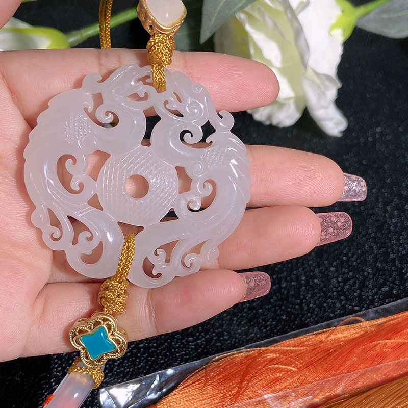 乾御阁和田玉凤凰于飞项链汉服古风腰佩送女友送爱人节日礼物2853