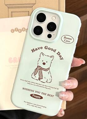 适用苹果16 pro max小清新款ins蝴蝶结手机壳iphone15pro小狗14可爱全包13防摔爆款泡泡情侣款12保护套批发