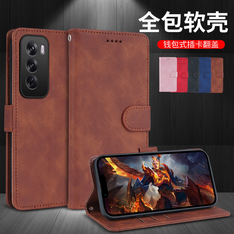 适用OPPO Reno14 13 12 11pro翻盖皮套手机壳Find X9 X8S X7 X6防摔K12S K11 A5X A3pro 5G高级感皮纹保护套