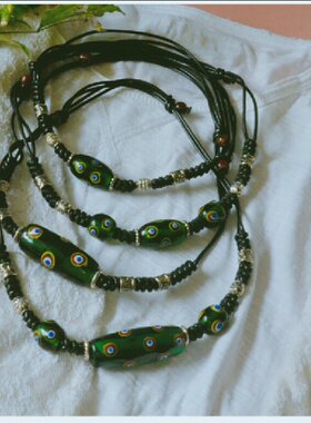 ~*平安健康就是福* ~台湾原住民排湾族琉璃珠 眼睛珠项链海角七号