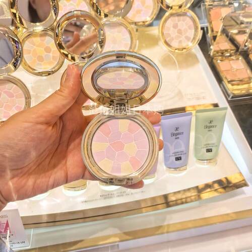 日本专柜澳尔滨elegance雅莉格丝e大饼家庭装27g便携装8.8g蜜粉饼