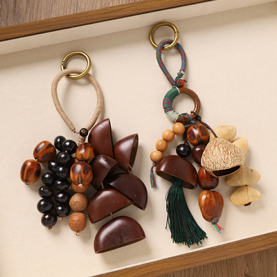 天然种子果壳摇铃包挂音疗挂铃