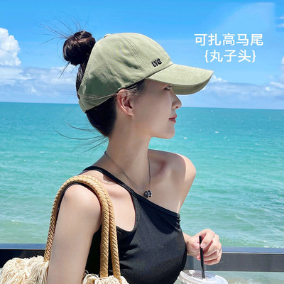 JOZOZ棒球帽女大头围遮阳空顶UPF50+ 2025新款棉质防晒