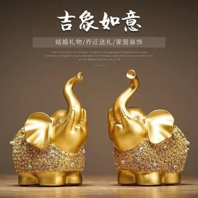 幸福小金象吉象如意家居玄关电视柜中式客厅中式旺宅乔迁送礼婚礼