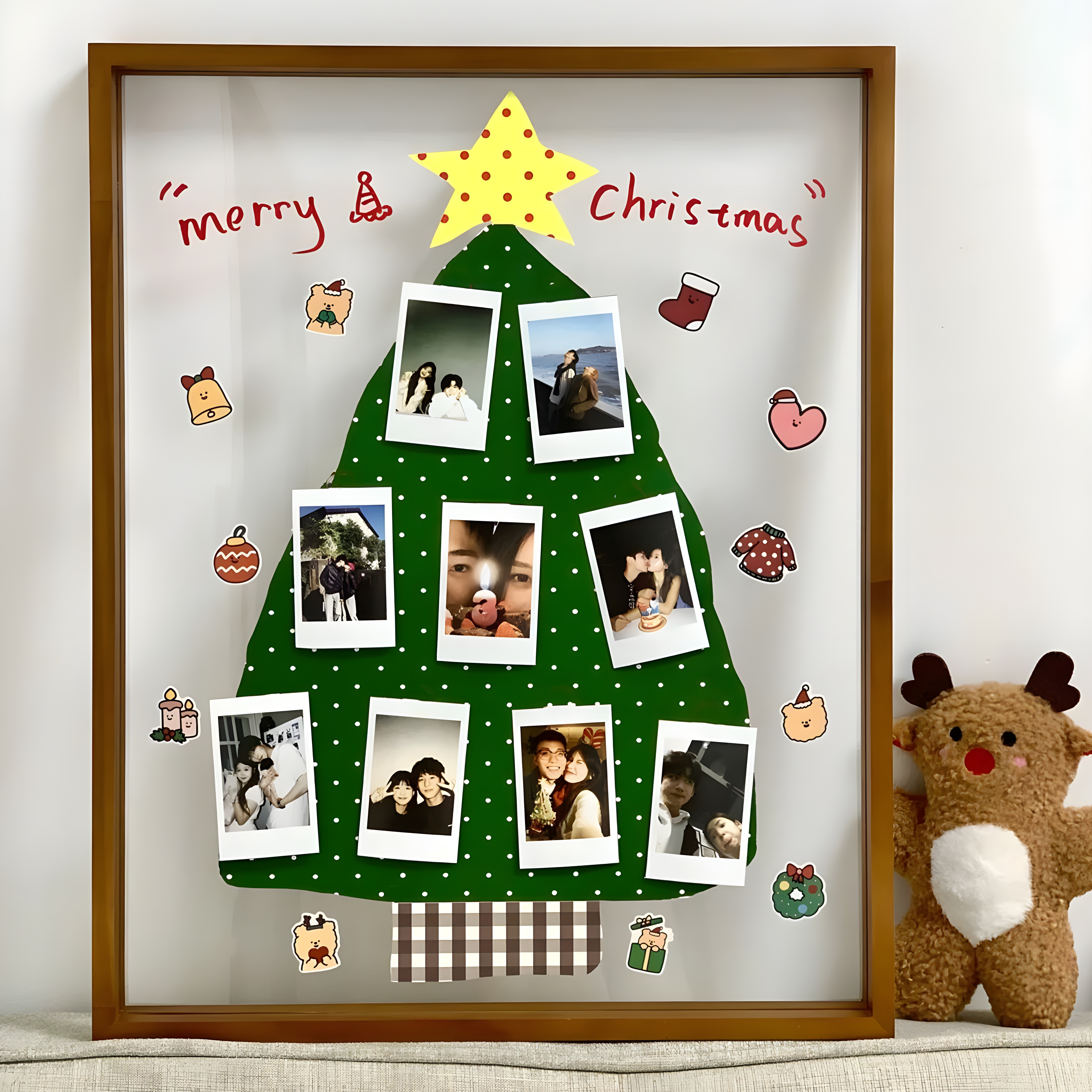 拍立得定制照片相框diy圣诞礼物圣诞树摆件生日送朋友氛围布置