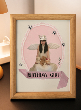 Birthday Girl少女风主题摆台天使人像相框闺蜜女友创意生日礼物