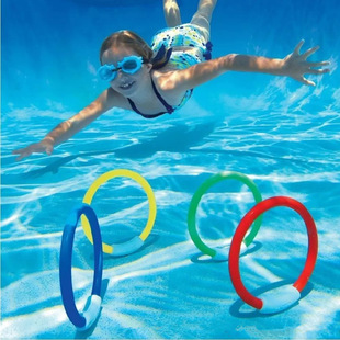 儿童潜水玩具游泳馆憋气训练教具潜水环戏水用品沉底可站立4个装
