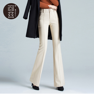 裤 喇叭裤 毛呢直筒坠感微喇西装 高腰垂感显瘦时尚 女 女2024秋冬新款