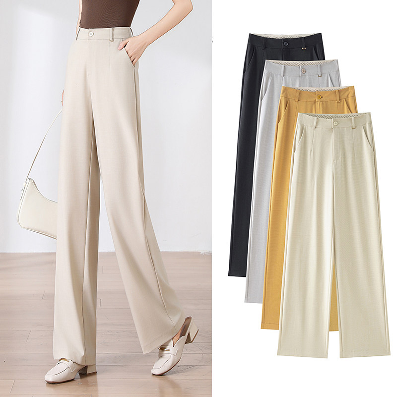 天丝亚麻阔腿裤女2026新款夏季薄款高腰垂感显瘦休闲窄版直筒裤女