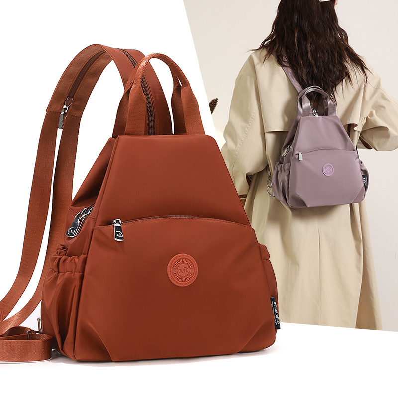 多功能双肩包女简约大容量通勤包女士多隔层斜挎包轻便旅行小背包