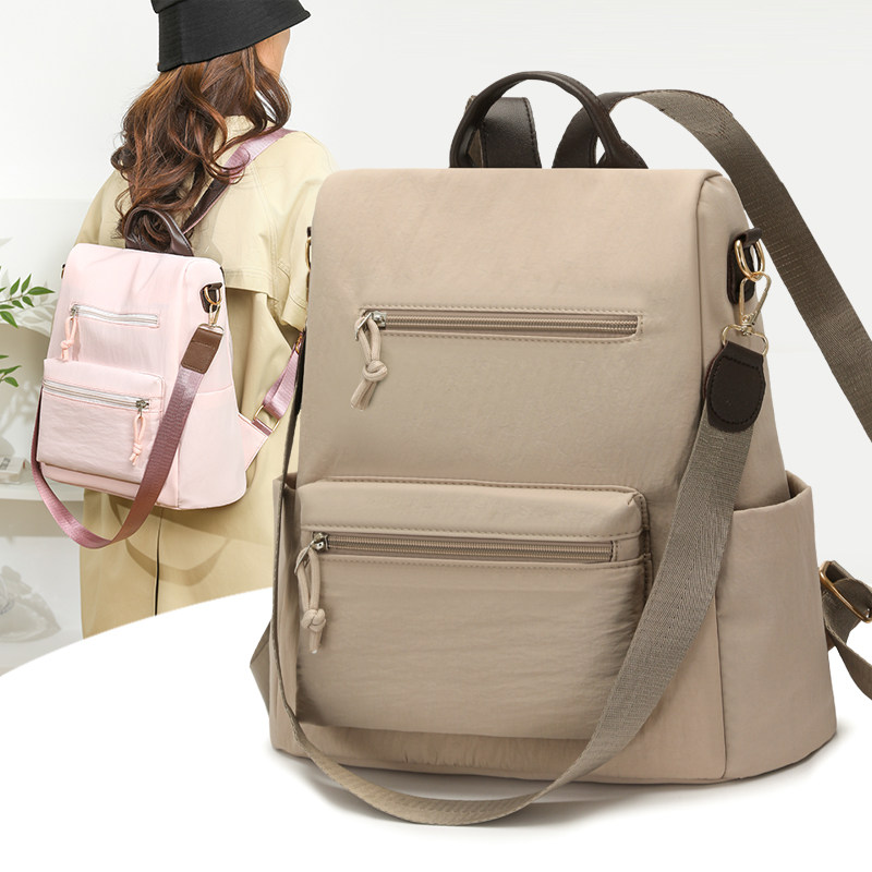 防盗双肩包女新款时尚高颜值旅游轻便防水背包外出旅行通勤包